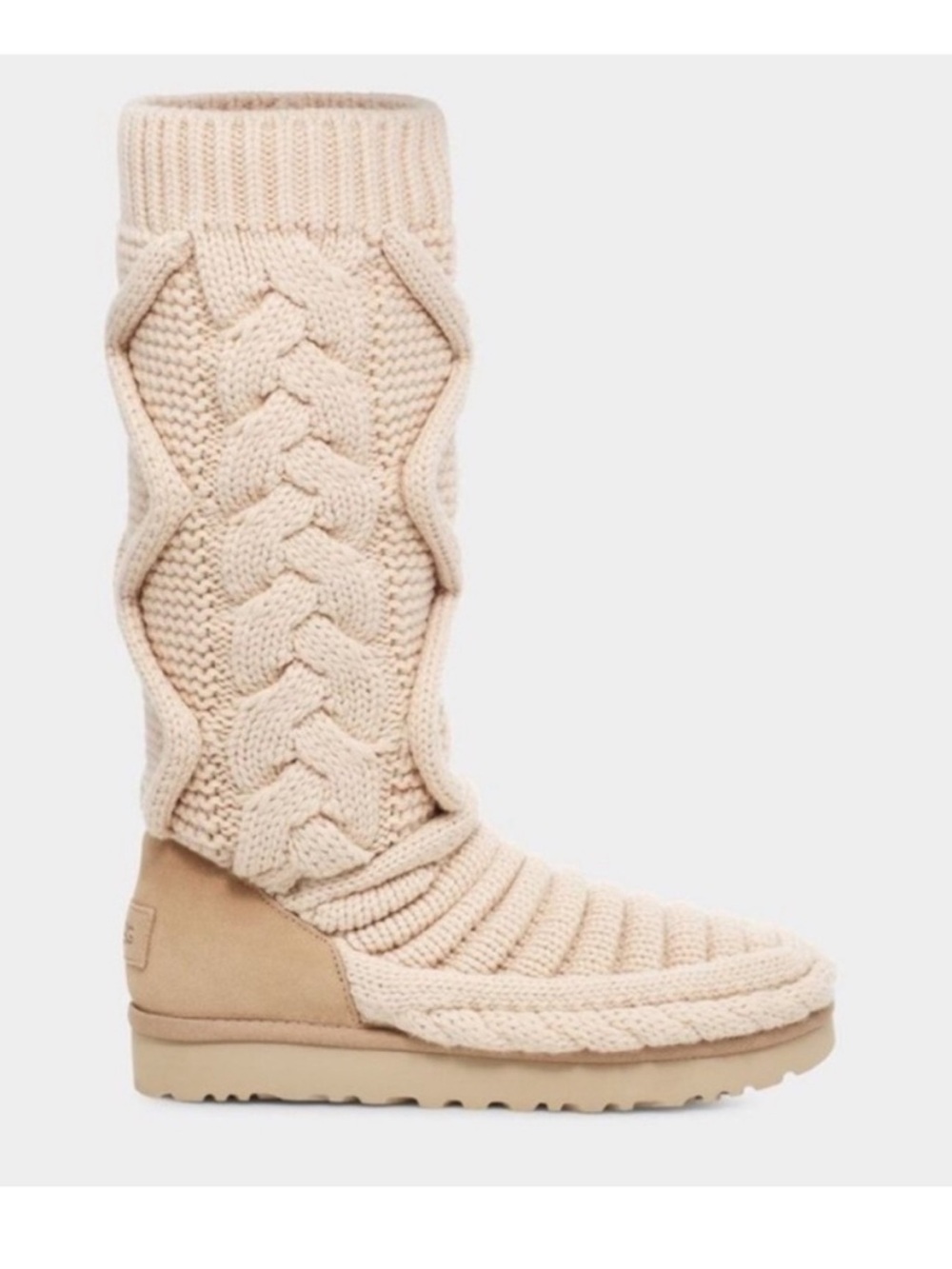 UGG Classic Tall Chunky Knit Boots Sweater Knit Boot Cream NWOB Size 7